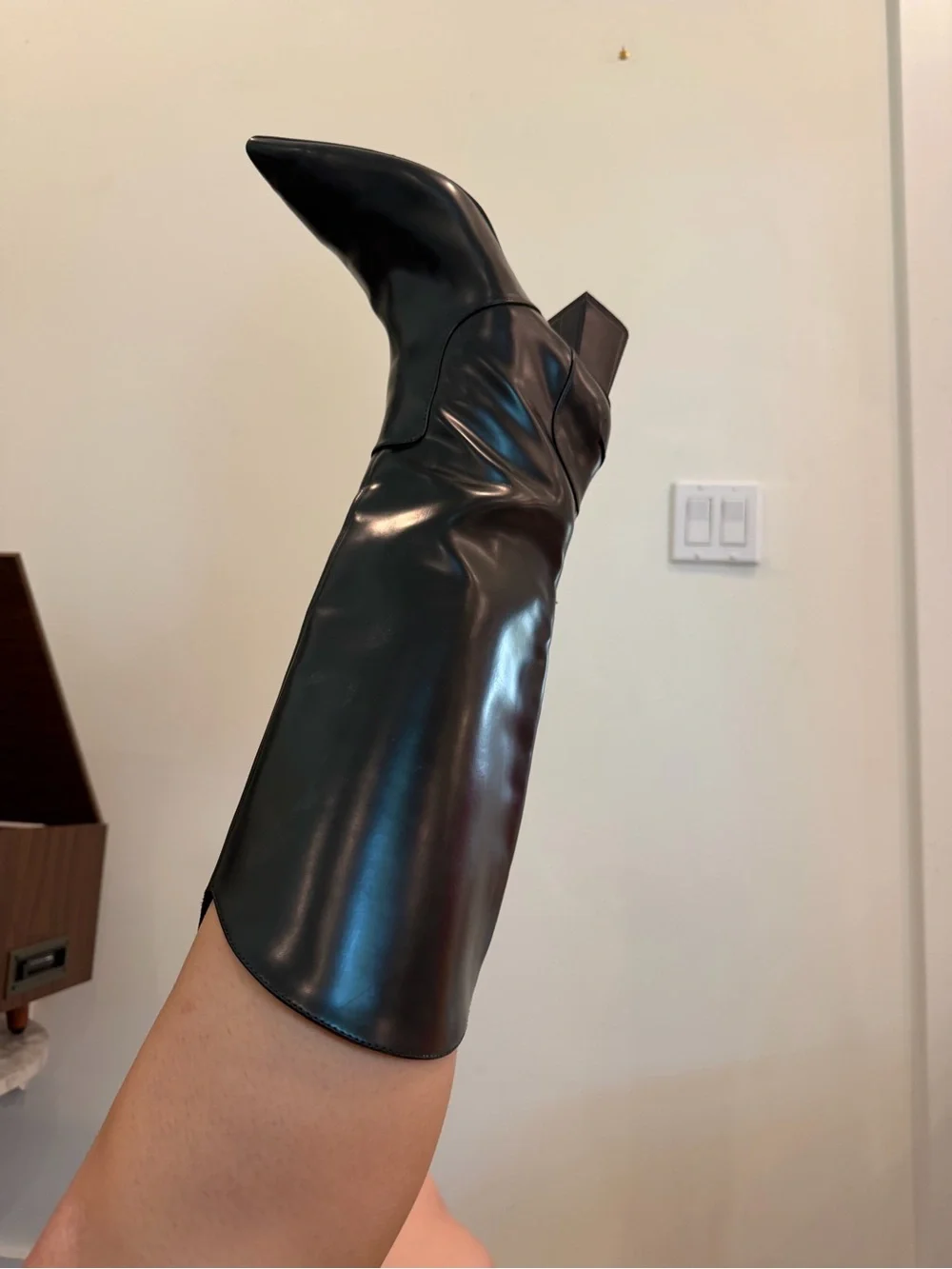 Charles and Keith - Black Knee-High Pointed Toe Women's Boots